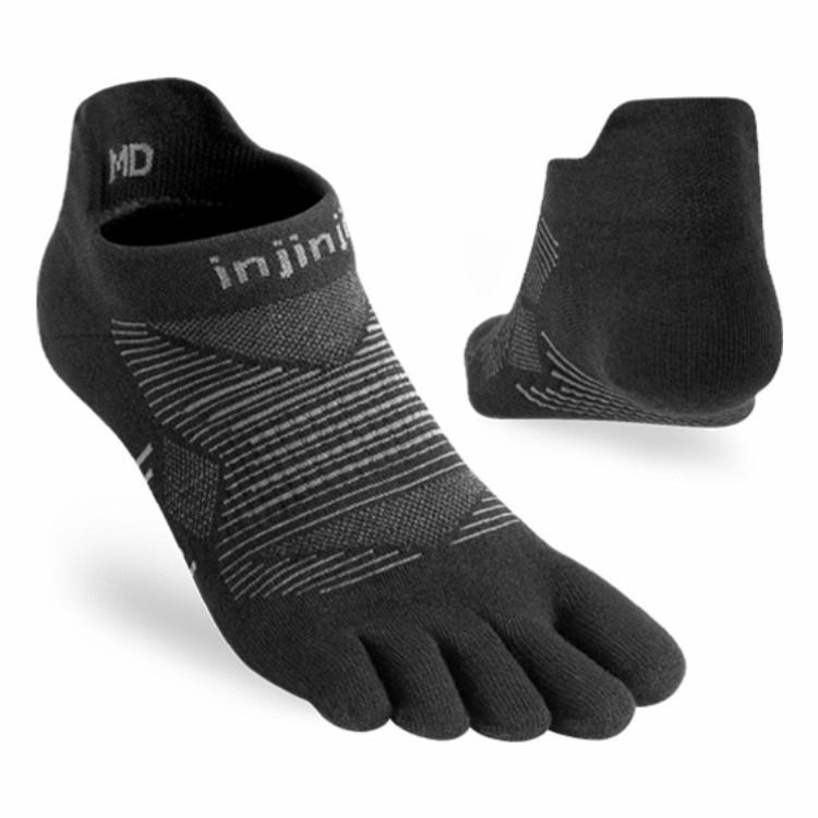 INJINJI PERFORMANCE RUN - NO SHOW - SIZE M - kaos kaki anti blister - NOIR PERFORMRUN