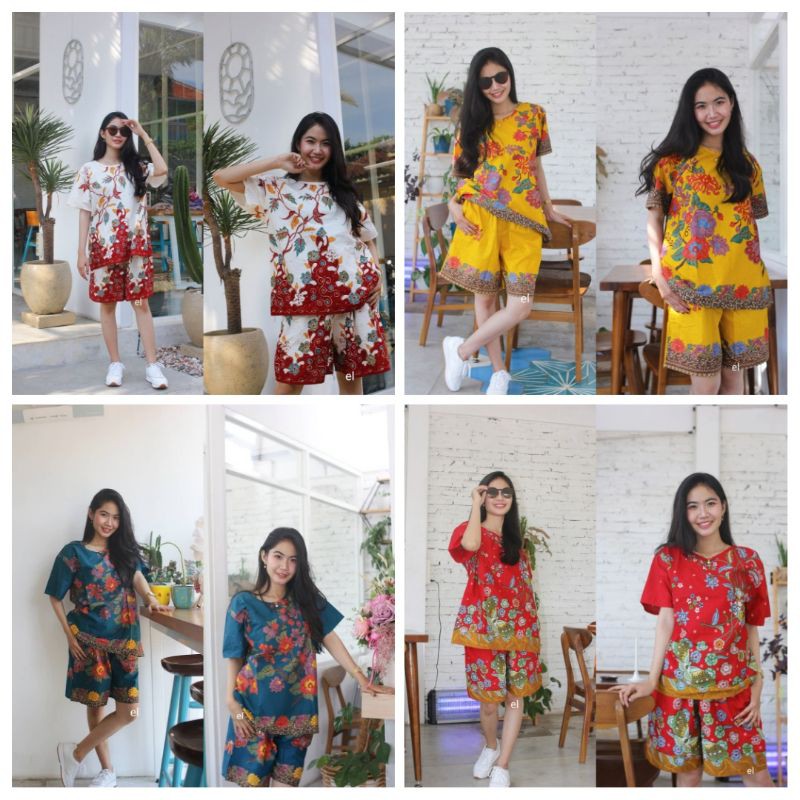 COD ( BAYAR DI TEMPAT ) SETELAN BATIK  CELANA PENDEK BATIK UNGGUL JAYA