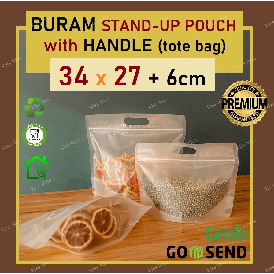 BURAM POUCH JINJING - 34x27 - TENTENG - plastik goodie bag - ziplock - kemasan biji - roti - snack - keripik - buah - hampers - tote bag