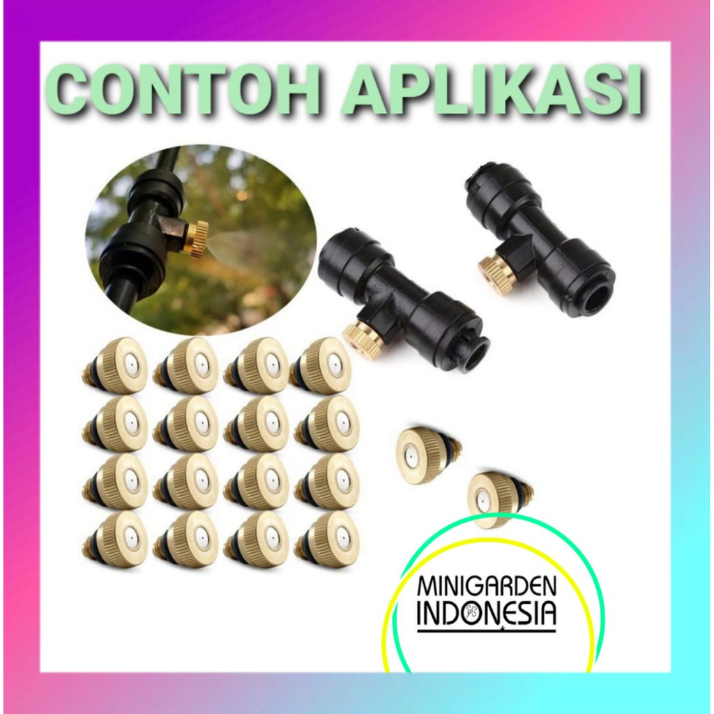 MIST NOZZLE KUNINGAN 0.2MM misting nozzle sprinkler air alat siram irigasi taman embun DRAT 3/16inch