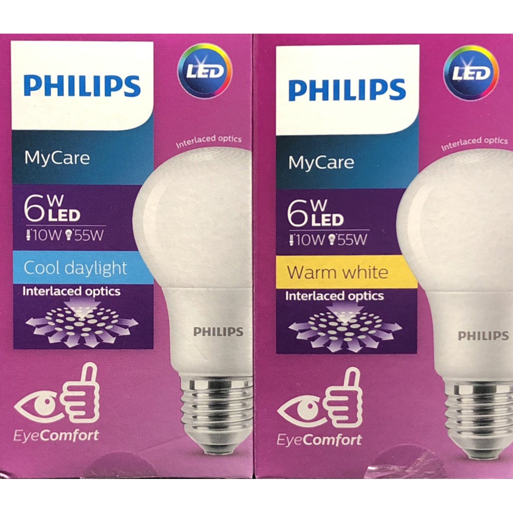  Lampu  Philips  LED  LEDBulb Mycare  6w 6 watt PUTIH CDL 