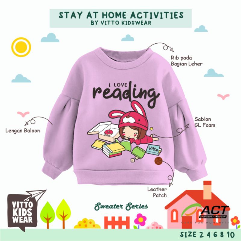 Sweater Anak 2-10 Tahun Bahan Babyterry by Vitto Kidswear