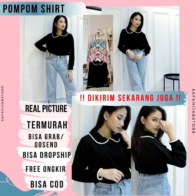 POMPOM SHIRT /KEMEJA POLOS