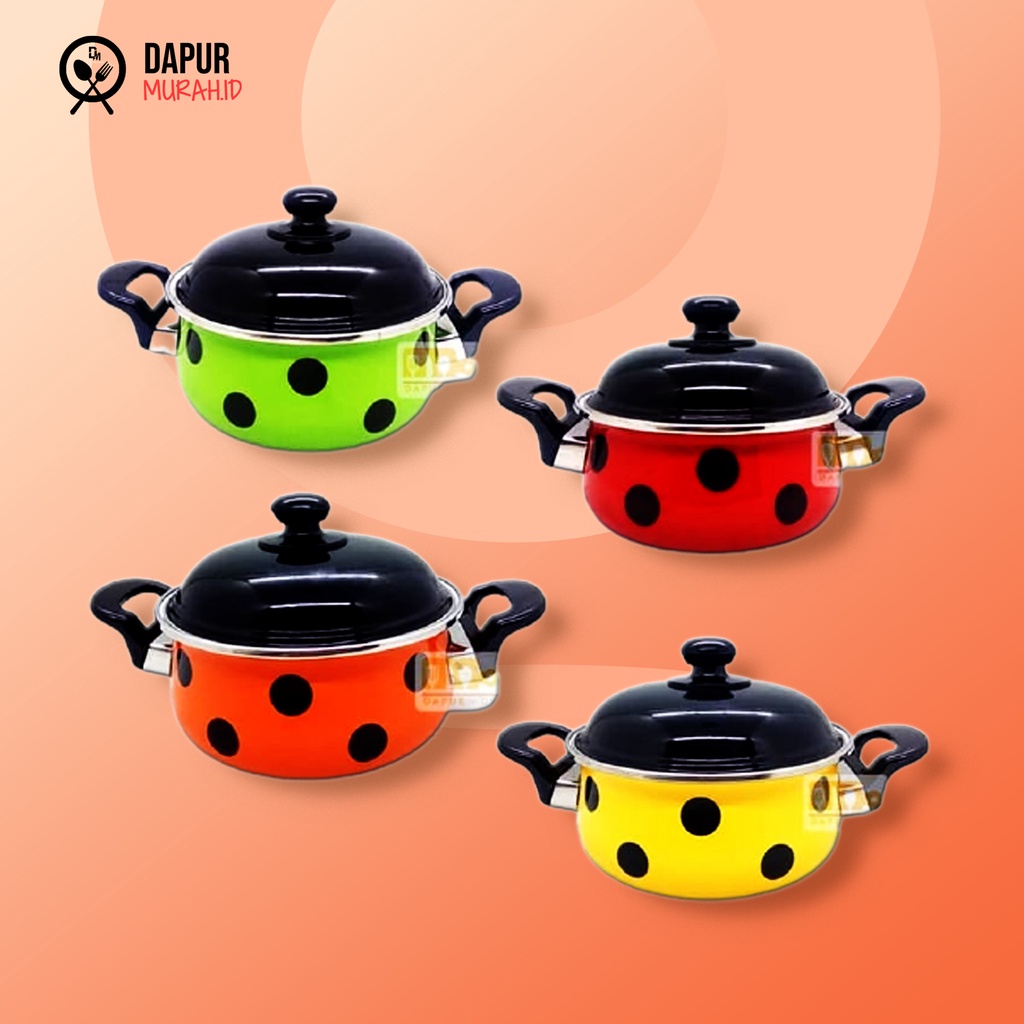 Panci Enamel Maspion Bugs Dot 18 cm - Warna