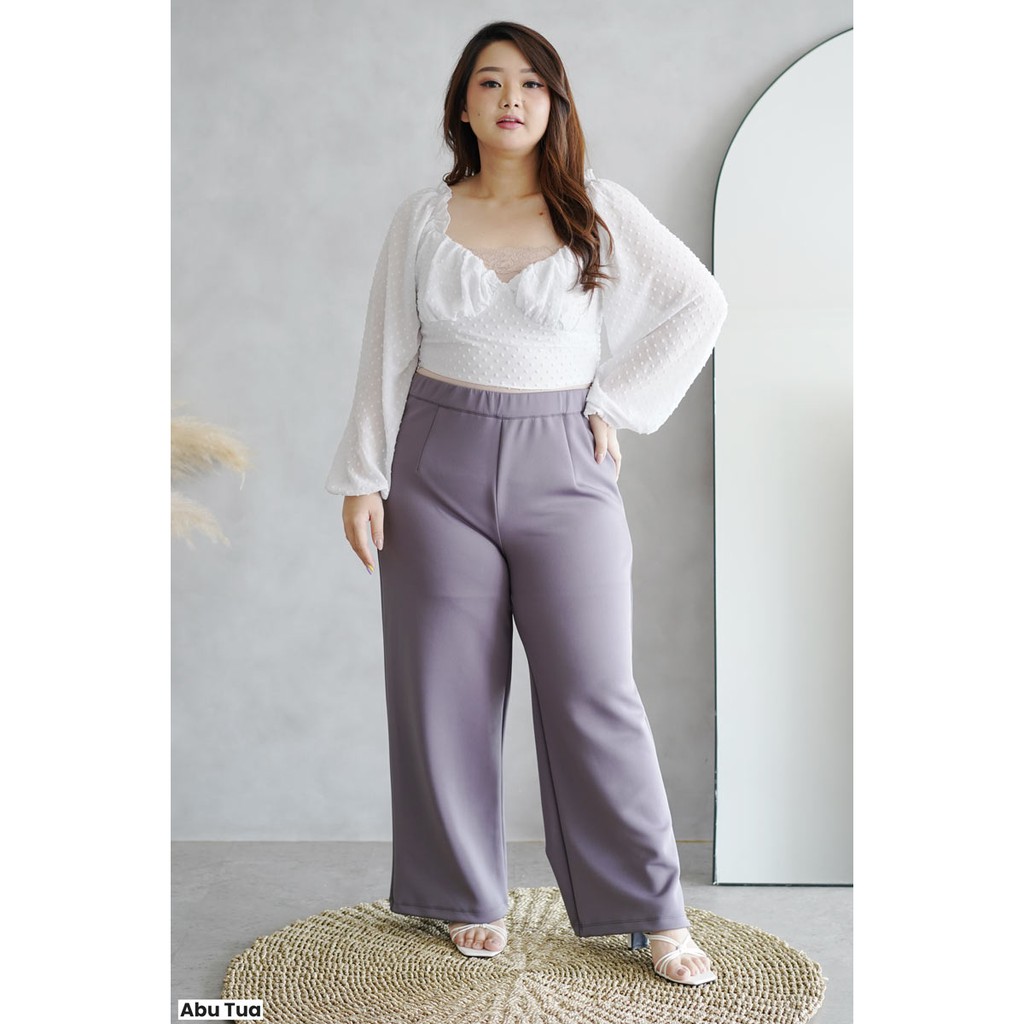 JANE COLLECTION || Jumbo Size High Waist Culottes Pants Celana Kulot Jumbo Celana Kerja BIGSIZE XXXL