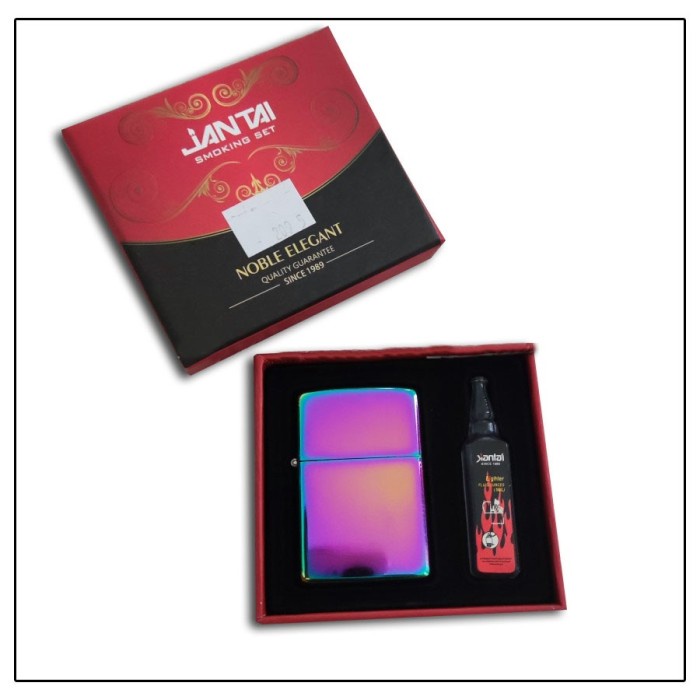 Korek Api Zippo Set Plus Minyak Zippo Siap Pakai Glossy - Gold