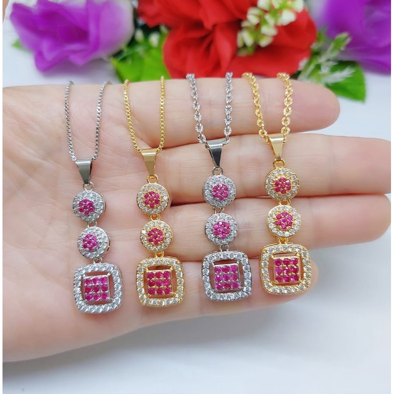 Set Kalung+Liontin Permata Xuping Mata Merah dan Hitam