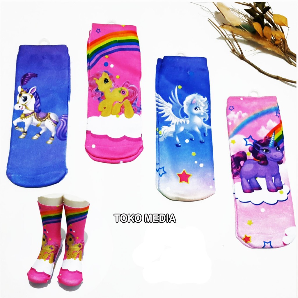  Kaos  Kaki  Anak Print Import KUDA UNICORN  Shopee Indonesia