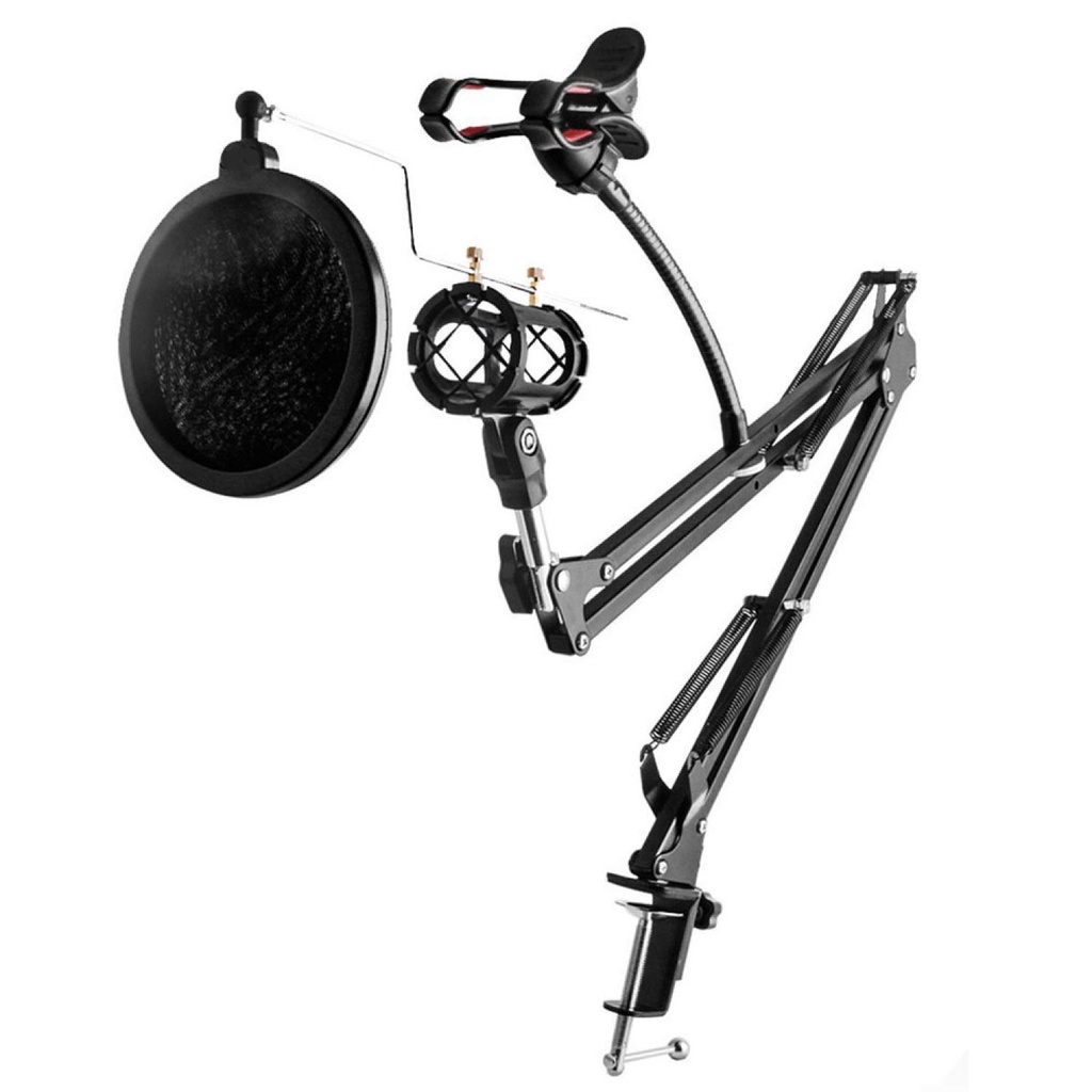 PROMO Condenser Microphone Stand Holder 360 Lazypod+Clamp - NB-35 TaffSTUDIO OMSK6SBK