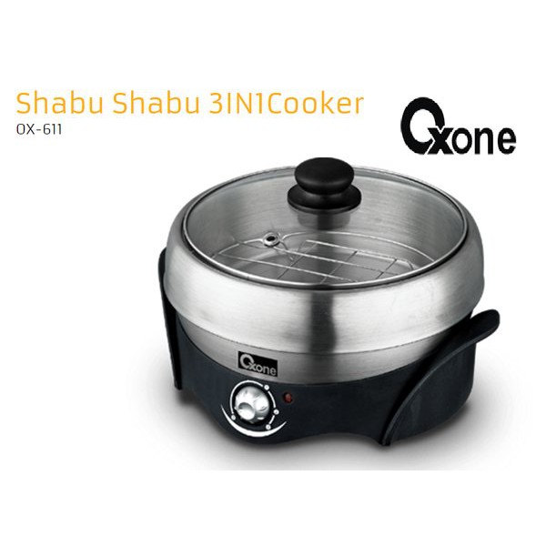 Oxone OX-611 Electric Shabu-Shabu 3In1 Cooker - Hitam