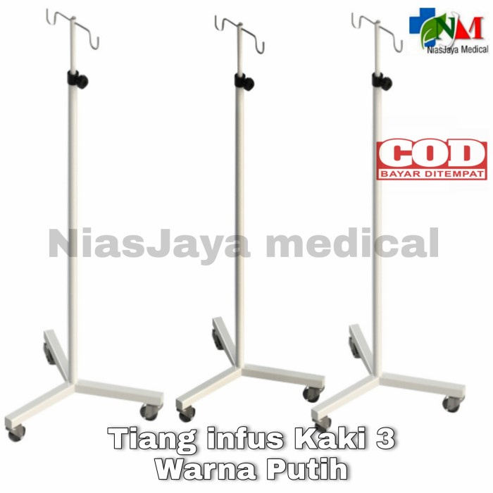 Tiang infus stainless steel/Tiang infus Kaki 3/Tiang infus portabel