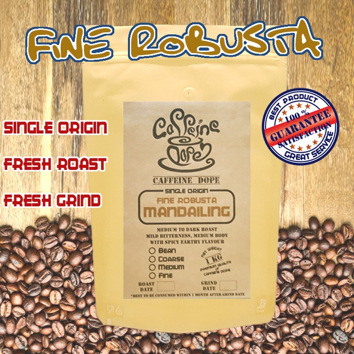 

Kopi Robusta Mandailing 1 Kg -Fine Robusta- Bean/Biji & Ground/Bubuk