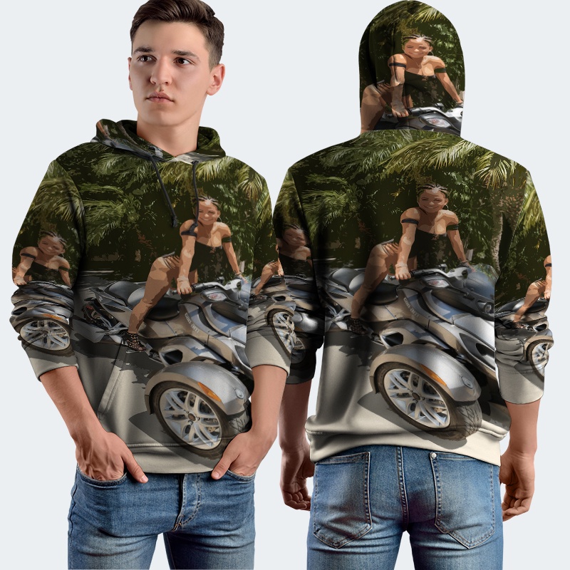 Jaket Hoodie Fullprint Can Am Spyder Bahan Polyester Jersey