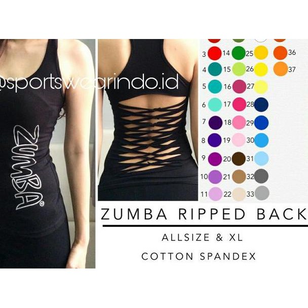 ZUMBA RIPPED BACK (Atasan Saja) Baju Senam Murah Baju Zumba Original