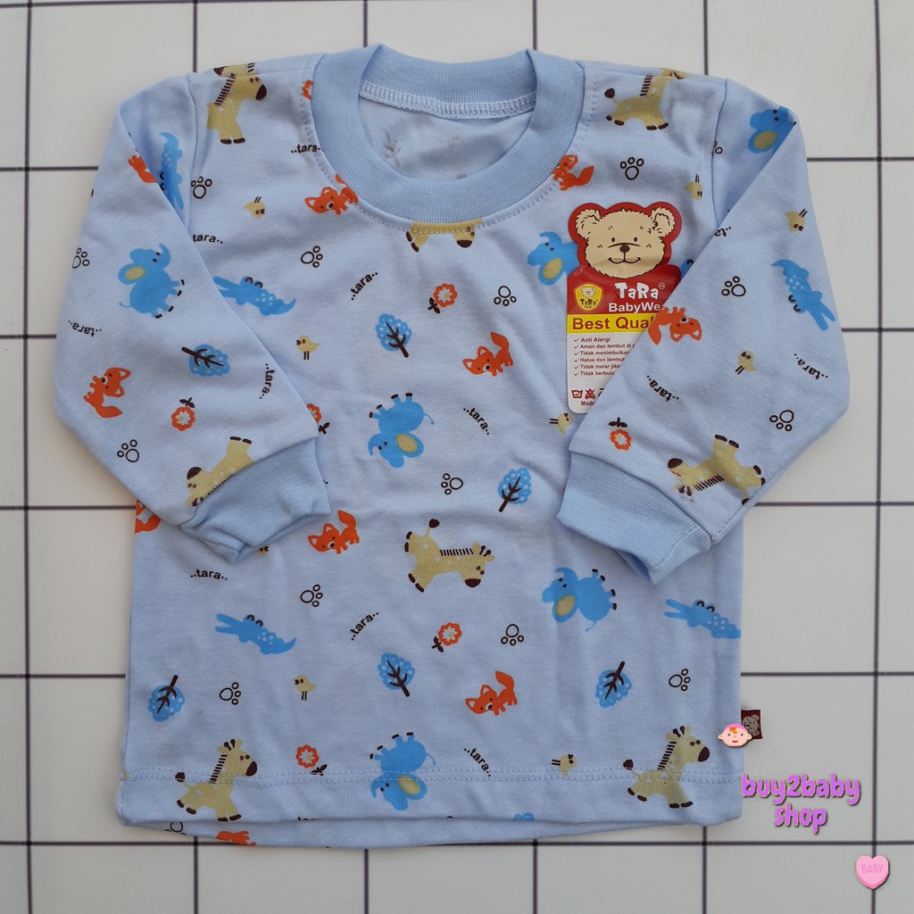 Kaos oblong bayi lengan panjang Tara Baby Size S, M, L Isi 1 PCS