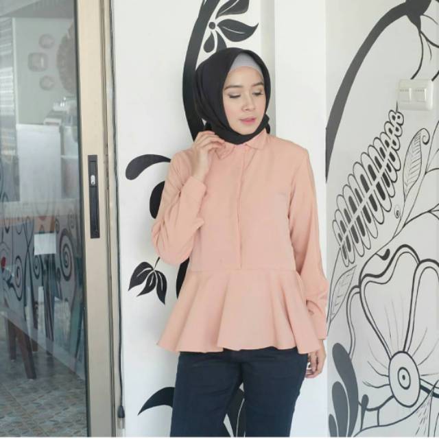 Kemeja blouse peach sofie elovee