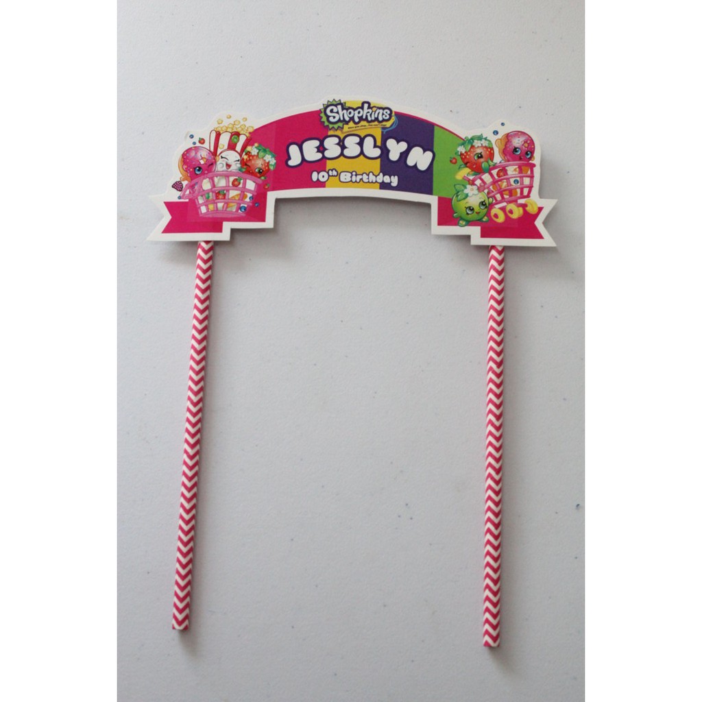 cake topper shopkins / tusukan kue shopkins / hiasan kue shopkins
