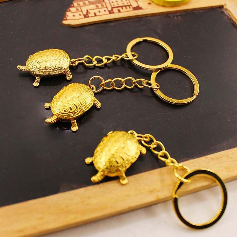 Lanfy Gantungan Kunci Cocok DIY Membuat Hadiah Logam Untuk Wanita Liontin Perhiasan Choker Emas Turtle