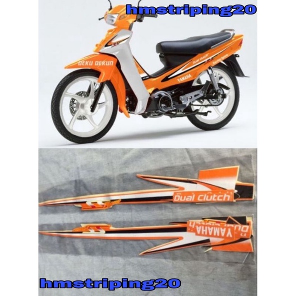 STIKER STRIPING LIS BODY MOTOR YAMAHA FIZR FIZ R SS TWO ORANGE SS TWO