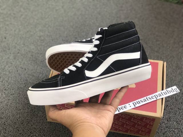 VANS SK8 HIGH BLACK WHITE WAFFLE DT