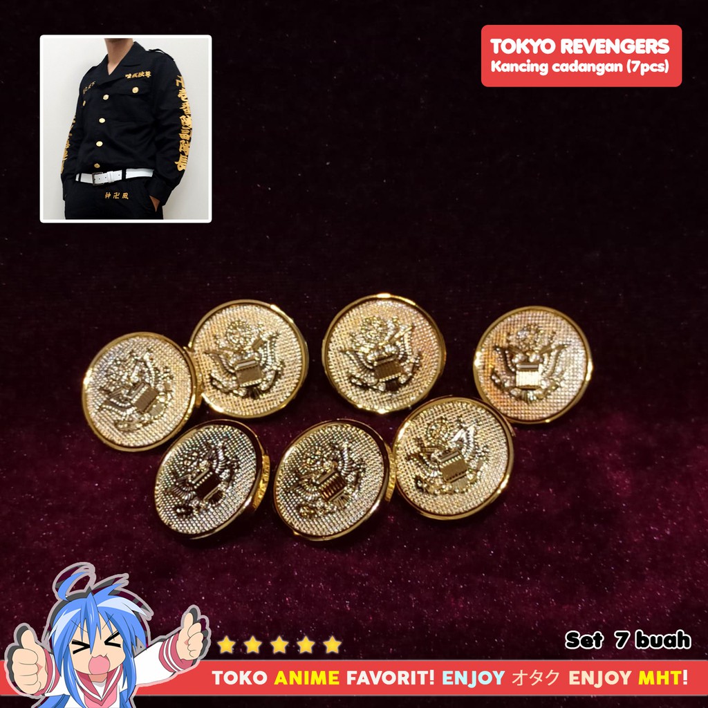 Kancing Emas Set 7 Pcs Untuk Jaket Tokyo Manji Tokyo Revengers