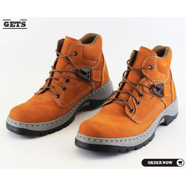 Sepatu Pria Boots Safety Armour Hitam Working Proyek Hiking Sepatu Cowok Adventure Terbaru