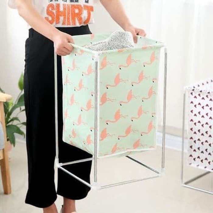 Keranjang Baju Cucian Stand Baju Kotor Laundry Basket Tempat Baju