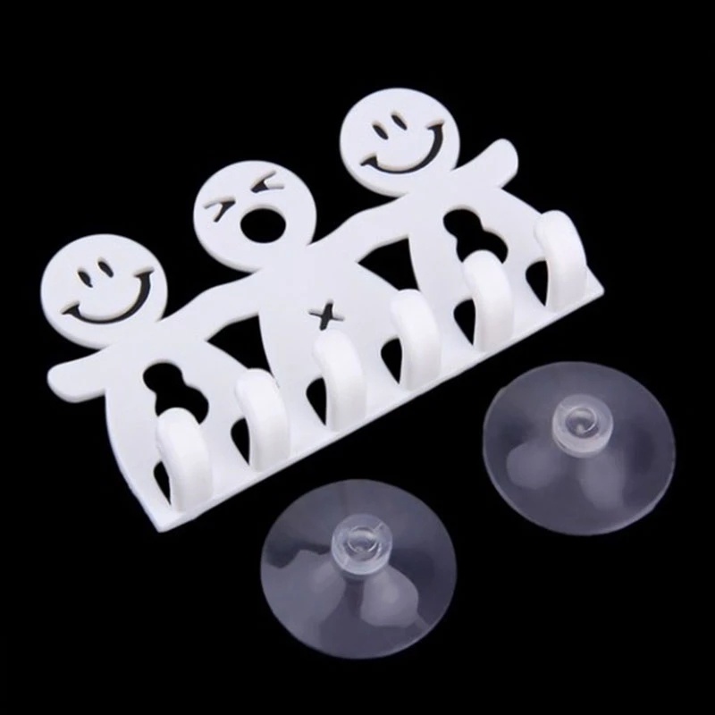 Holder Sikat Gigi Desain Smiley Face Dengan Suction Cup Untuk Kamar Mandi