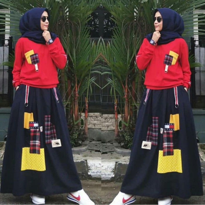 Setelan Rok Baju Setelan Sweater Lucu Wanita Muslim Terbaru Murah Dress Rok Atasan Set
