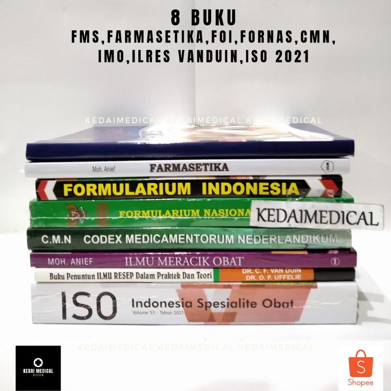 [ B ] PAKET DEAL 8 BUKU FARMASI LENGKAP (FMS, FARMASETIKA,FOI, FORNAS, CMN, IMO, VANDUIN,ISO VOL.53)