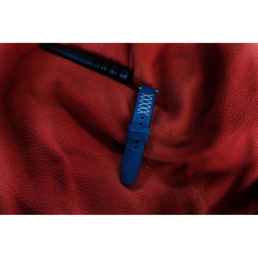 Tali jam tangan kulit / tali jam pria /tali jam tangan wanita/ blue leather strap
