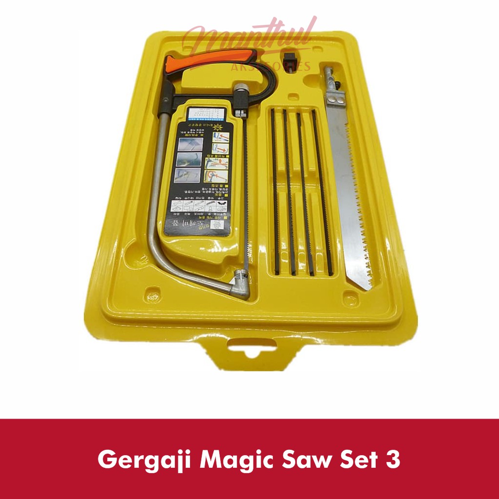 Magic Saw Gergaji Kayu Besi Pipa Multifungsi Set 3 Way Blade Serbaguna