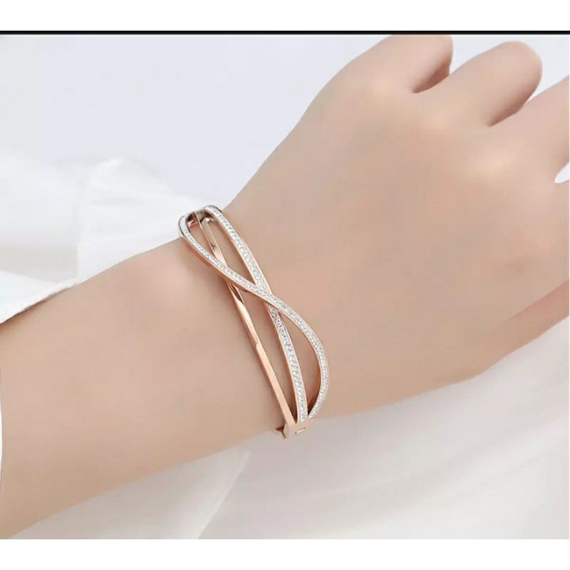 Gelang titanium wanita/Perhiasan titanium wanita original