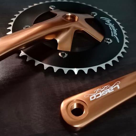 Crankset Lasco Crank  Fixie Fixed Gear  Sepeda  Lipat  Brown 