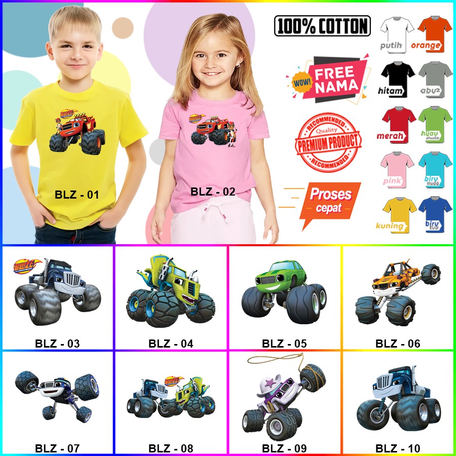 Baju Kaos ANAK DAN DEWASA BLAZE COUPLE (FREE NAMA)