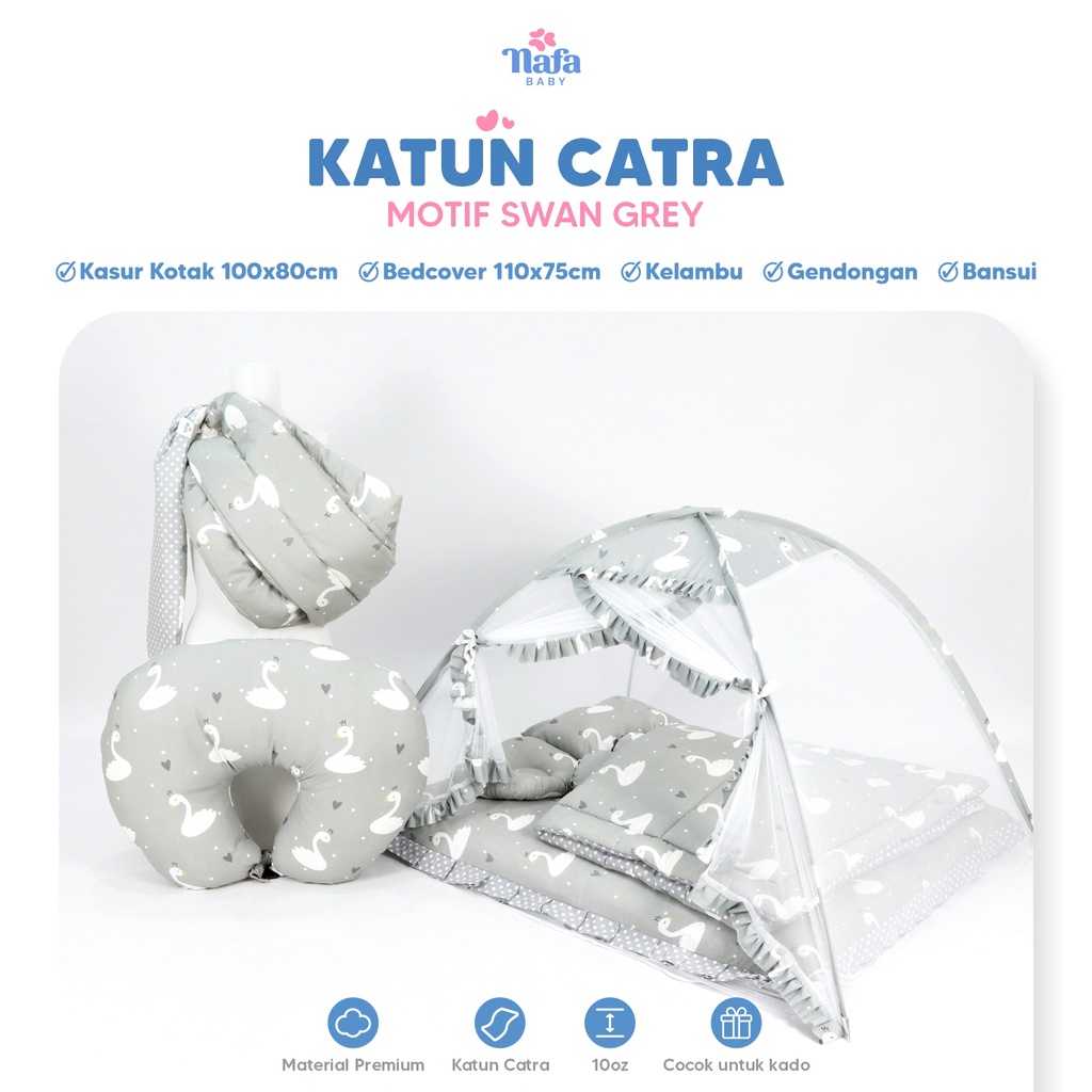 NAFA BABY - Superior Package Include Bedcover Bayi Bantal Guling | Kasur Bayi Kotak | Bantal Menyusui | Gendongan Bayi | Kelambu Tenda Anti Nyamuk