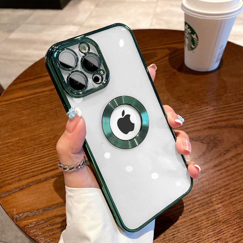 Soft case TPU Transparan Motif logo Kosong Untuk iphone 11 pro max 14 13 12 pro max Xs max XR 7plus 8plus