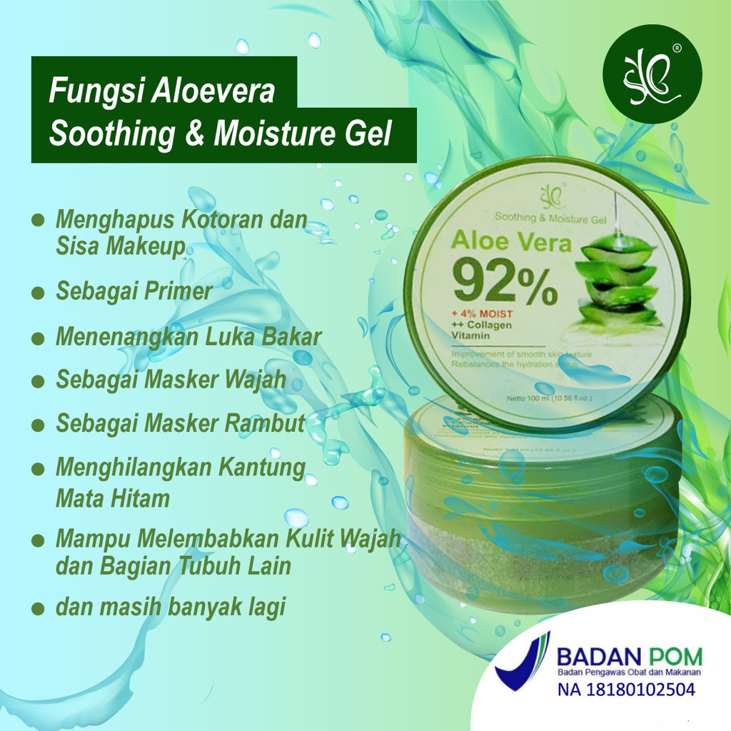 SYB Aloe Vera Gel 92% 100 ml with Collagen Moist Vitamin