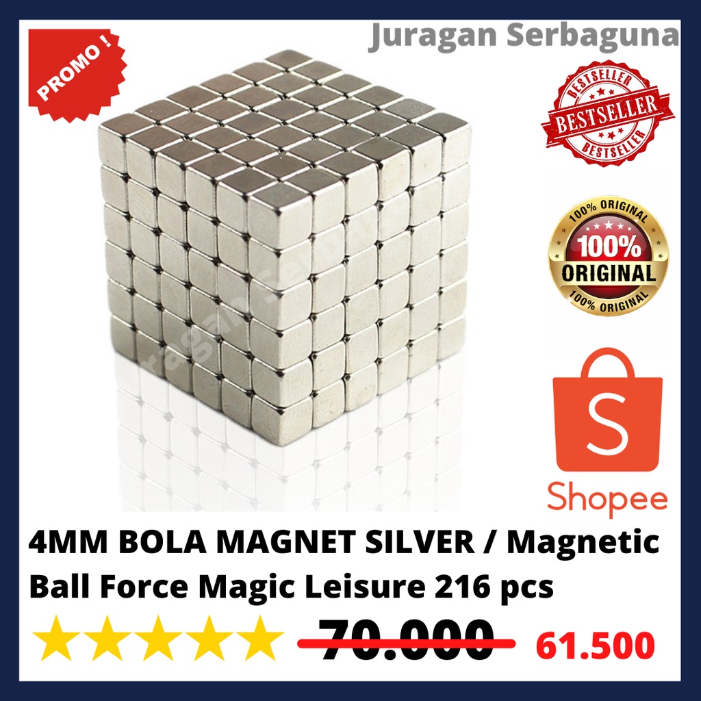 4MM BOLA MAGNET SILVER / Magnetic Ball Force Magic Leisure 216 pcs