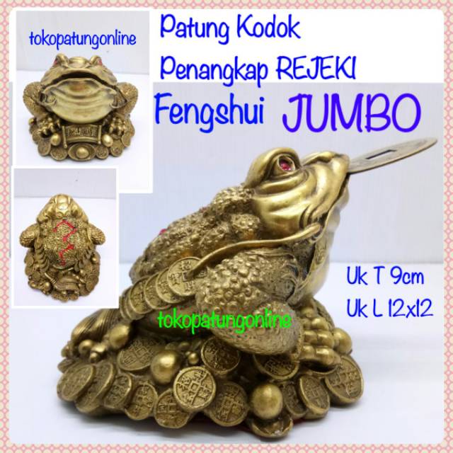 Patung Kodok Fengshui Kuningan Jumbo 09