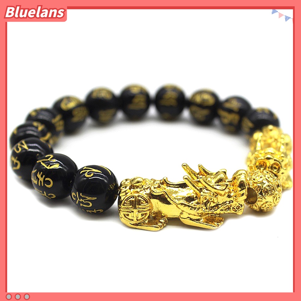 Bluelans Feng Shui Amulet Bracelet Pi Xiu Charm Mantra Bead Lucky Wealthy Bangle Gift