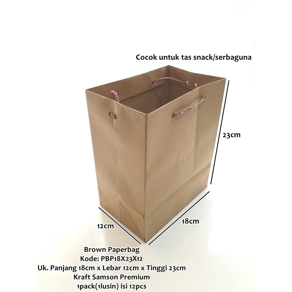 

Paper bag Tas Kertas Snack Serbaguna 18x23x12 Goodie Bag Ultah Souvenir pack