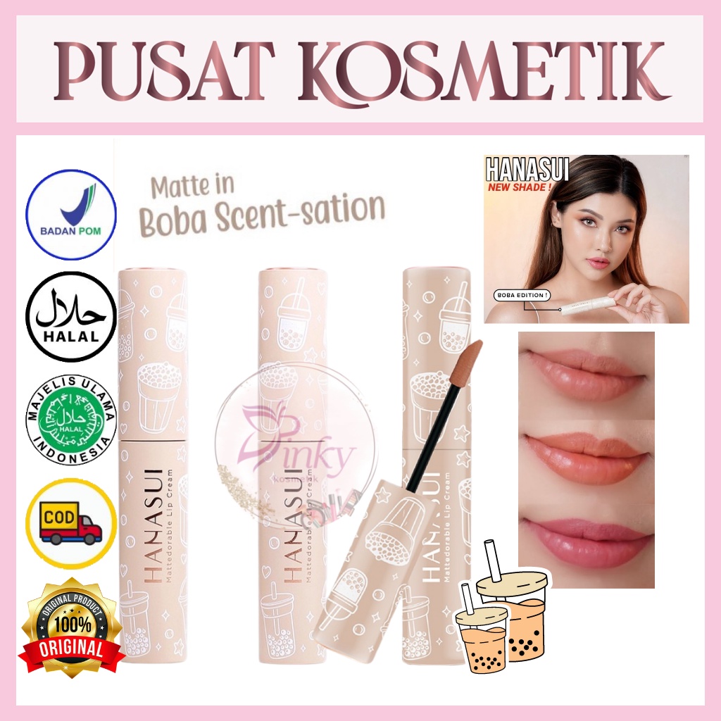 hanasui mattedorable lip cream / hanasui boba edition / lipcream hanasui boba edition /hanasui boba