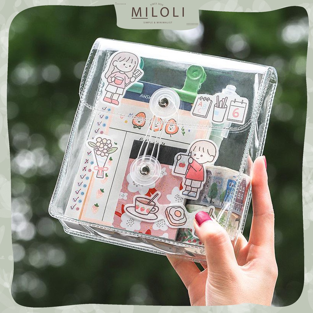 

[MILOLI] File Bag Transparan Pouch Serba Guna Tempat Pensil Transparan Aesthetic - F0001