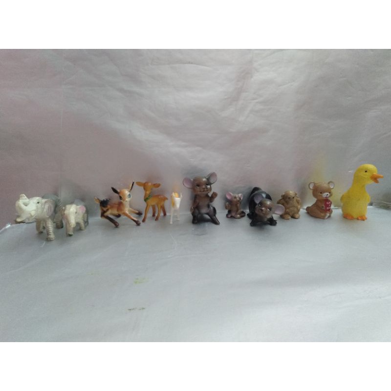 Figurine Miniatur Cake Topper Gajah Rusa Tikus Monyet Beruang Bebek
