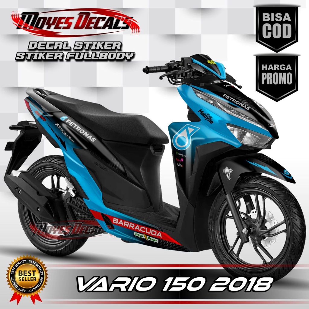 Decal Sticker Vario Fullbody - Dekal Stiker Vario 150 2018 Custom Desain Vario Petronas Biru muda