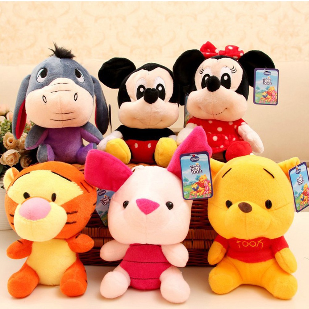 (Tk) Mainan Boneka Winnie The Pooh Bahan Plush Ukuran 18cm Untuk Anak Perempuan