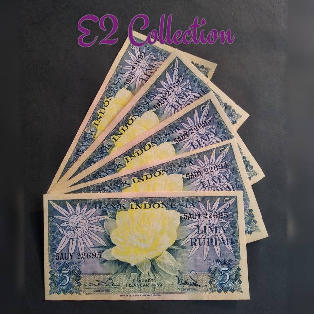 Uang Kuno 5 Rupiah Seri Bunga 1959