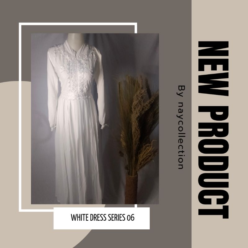 GAMIS PUTIH/DRESS PUTIH/JUBAH PUTIH WANITA PREMIUM MURAH ELEGAN