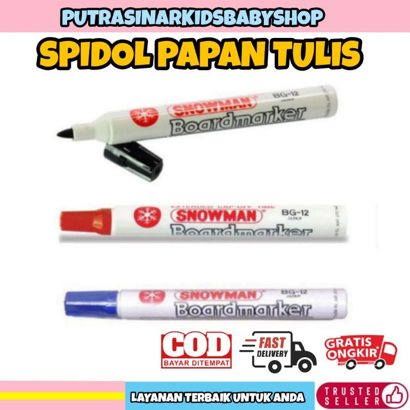 

[PUTRASINARKIDS] SNOWMAN BG12 BG 12 SPIDOL MERAH HITAM BIRU SPIDOL PAPAN TULIS BOARDMARKER BG12 MURAH KEBUMEN MAGELANG WONOSOBO PURWOREJO JATENG JAWA TENGAH DIY JOGJA